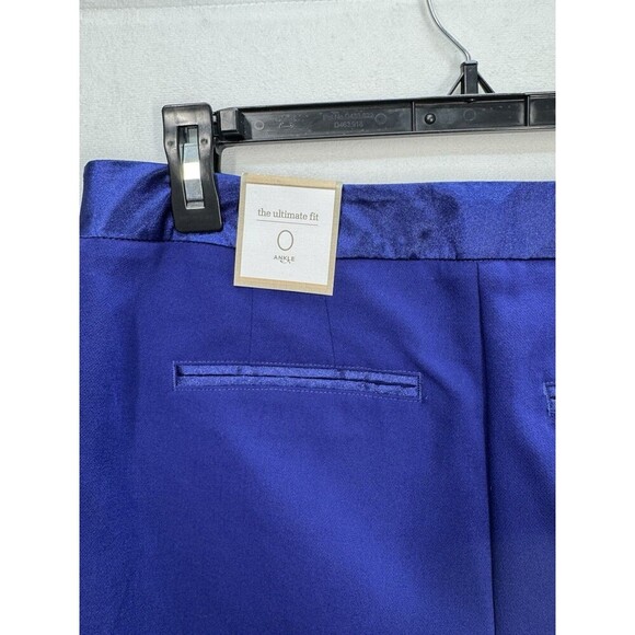 Chicos Manhattan Satin Trim Ankle Pants Sz 0 (4/Small) Carbon Blue Ultimate Fit - Picture 4 of 11